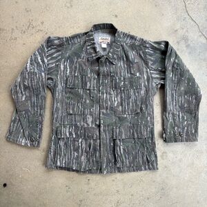 Vintage Cabelas Camo Military Issue Shirt Jacket Small Realtree
